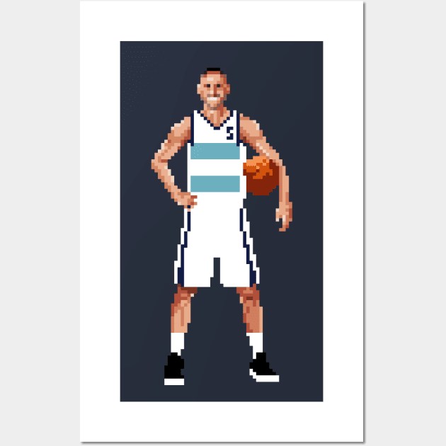 Manu Ginobili Pixel Posing Wall Art by qiangdade